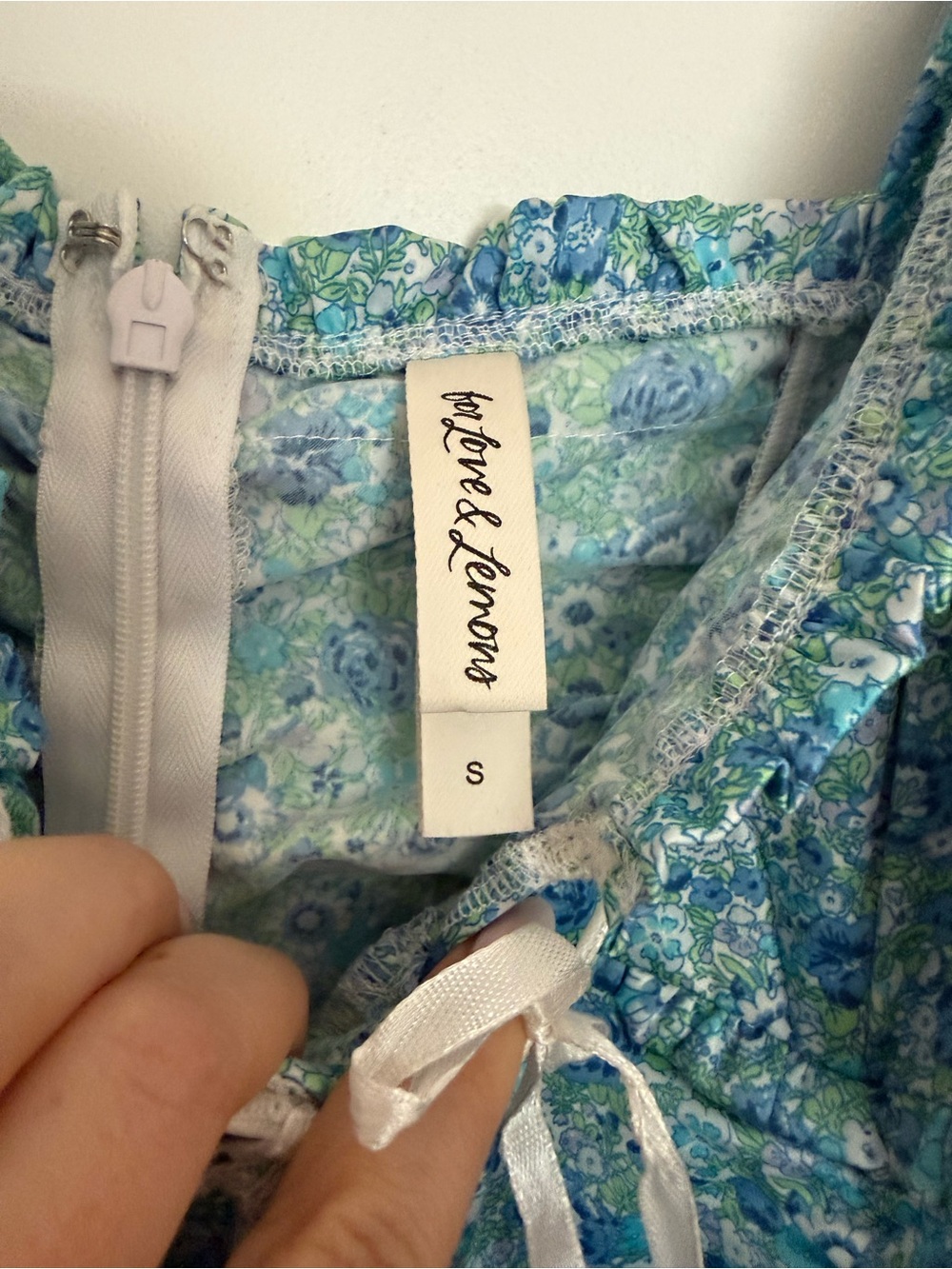 For Love & Lemons Victoria’s Secret Alana Ruched Blue Floral Dress - Picture 4 of 6